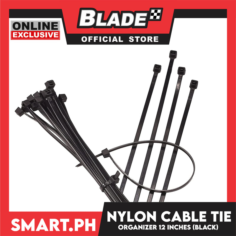 20pcs Cable Tie Organizer Nylon 12' ' (Black) Cables And Cords Lock Organizer Set Per Pack