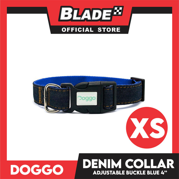 Doggo Collar Denim Design Extra Small (Blue) Perfect Collar for Your Dog