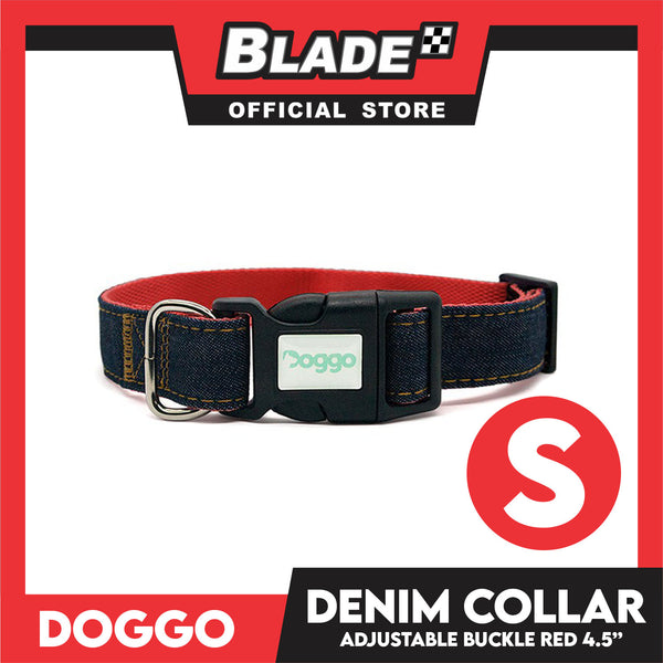 Doggo Collar Denim Design Small (Red) Perfect Collar for Your Dog