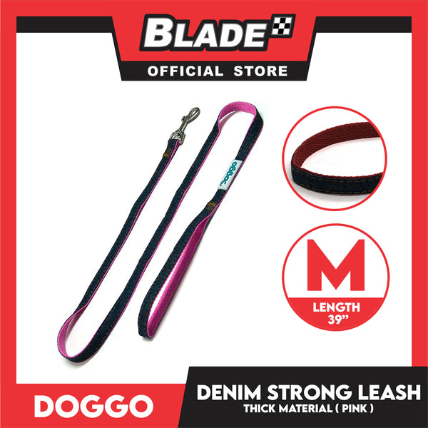 Doggo Strong Leash Denim Design Medium (Pink) for Your Dog