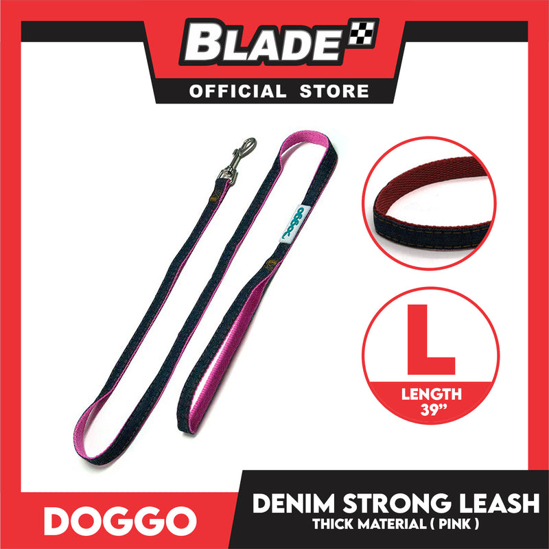 Doggo Strong Leash Denim Design Large (Pink) for Your Dog