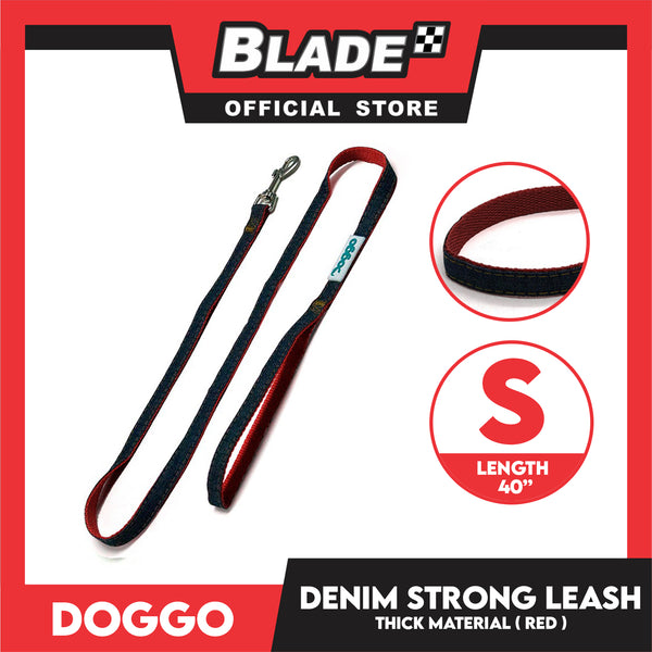 Doggo Strong Leash Denim Design Small (Red) Leash for Your Dog