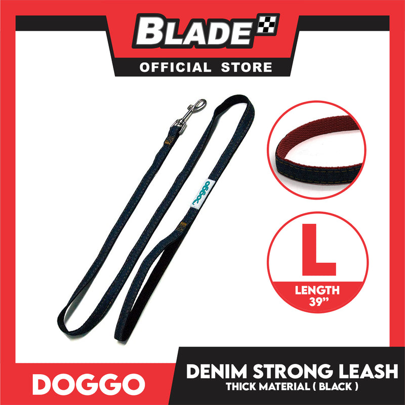 Doggo Strong Leash Denim Design Large (Black) Leash for Your Dog