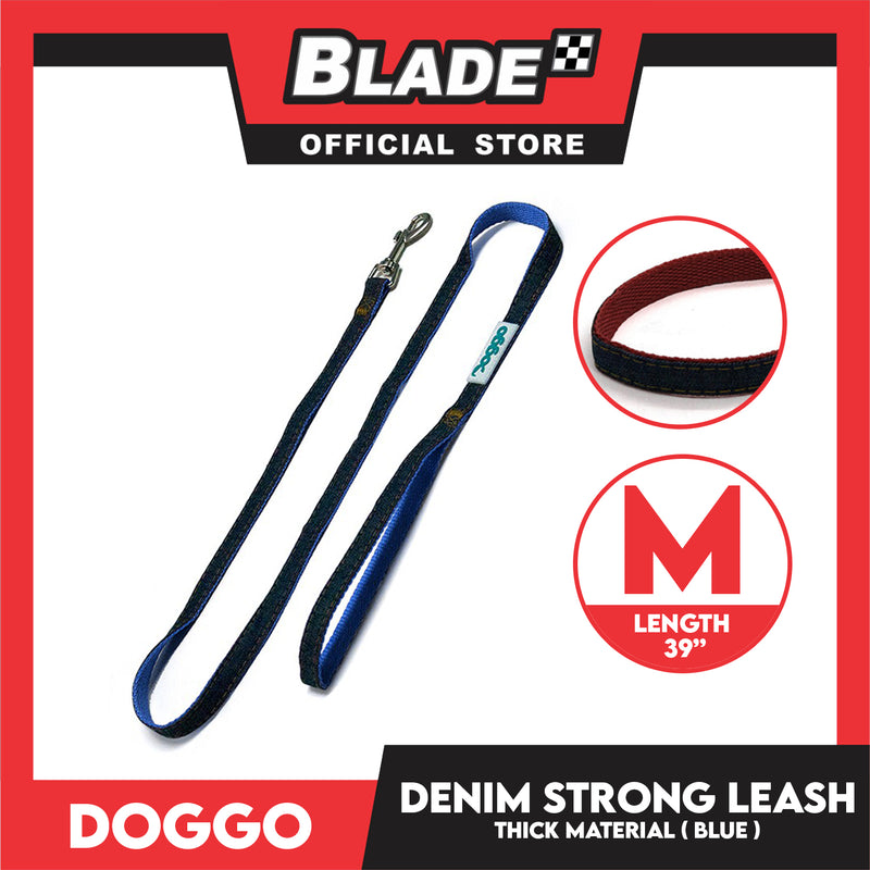 Doggo Strong Leash Denim Design Medium (Blue) Leash for Your Dog