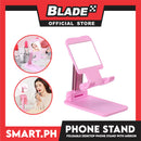Foldable Desktop Phone Holder Stand With Mirror (Pink) Adjustable Smartphone Tablet Holder