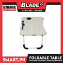 Portable Folding Table for Study, Laptop Desk, Mini Laptop Support Tray for Sofa Bed (White) 60 x 40 x 28cm