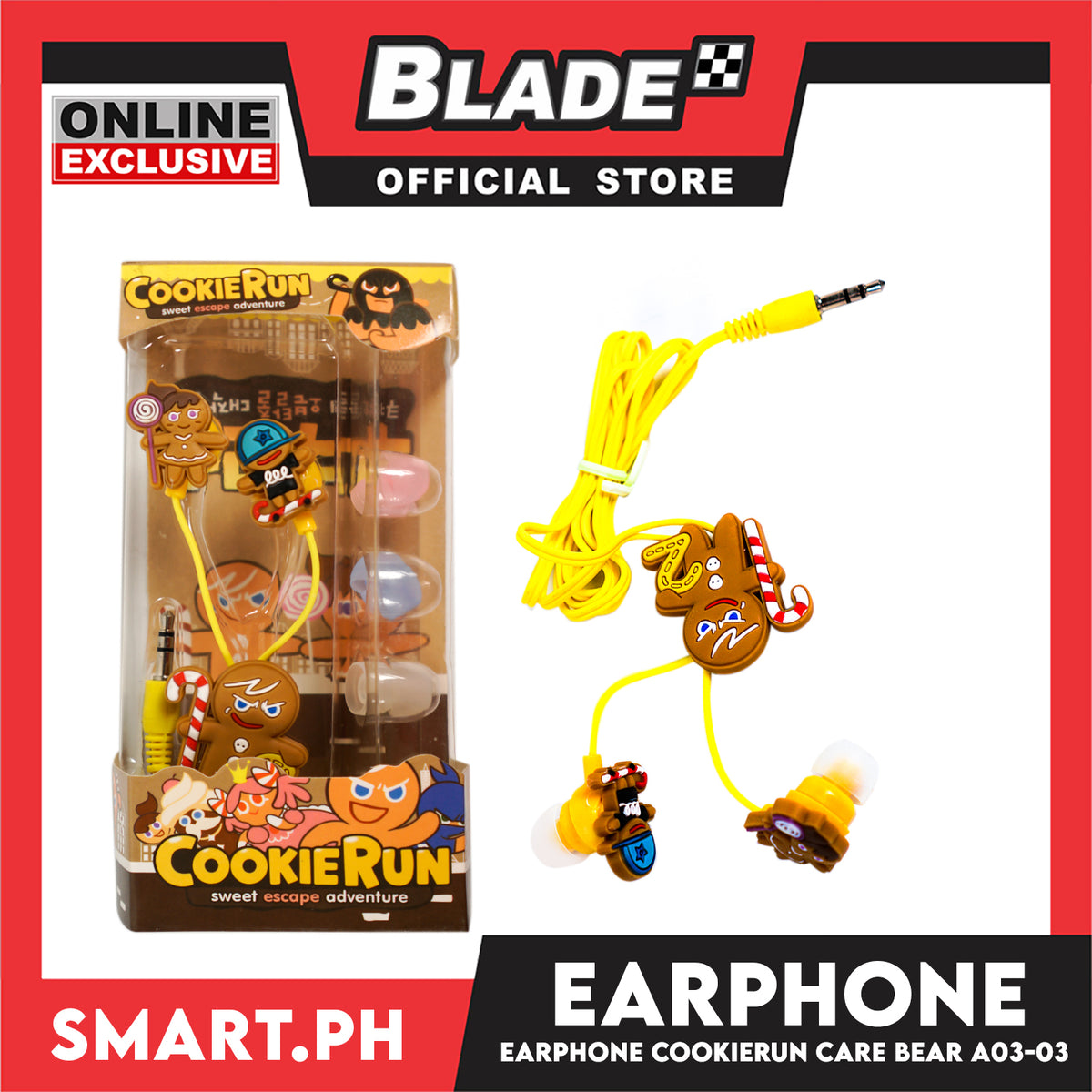 Gifts Earphone Cookie Run With Character Design  A03-03 (Assorted Colors and Designs)