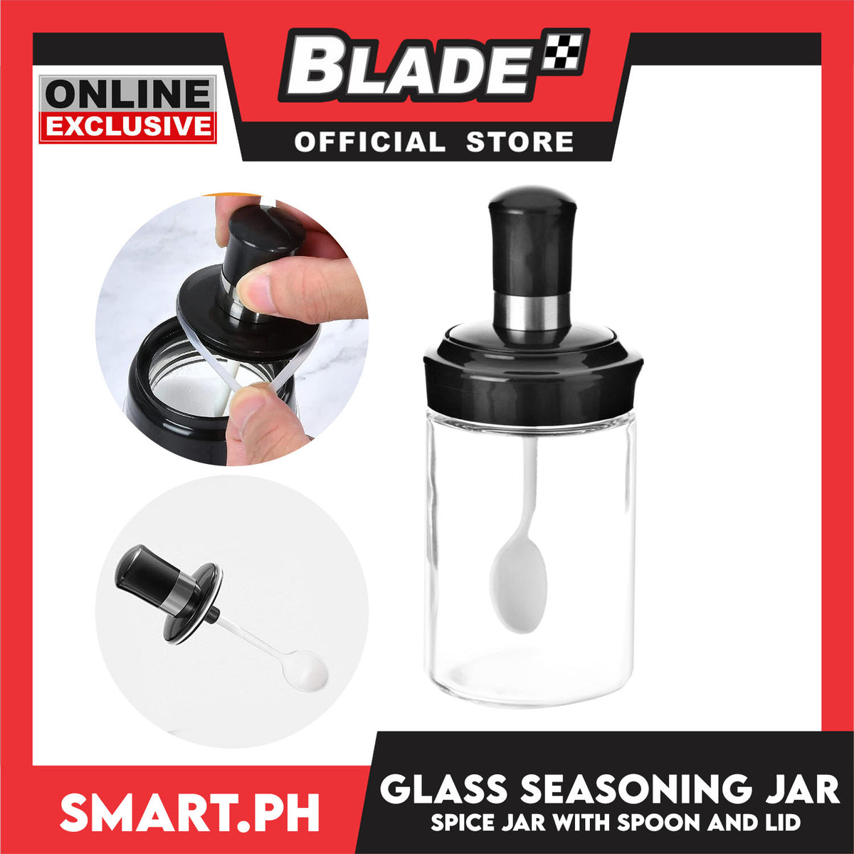 Glass Seasoning Jar with Spoon and Lid sealed Transparent Seasoning Bottle Spice Bottles For the Kitchen