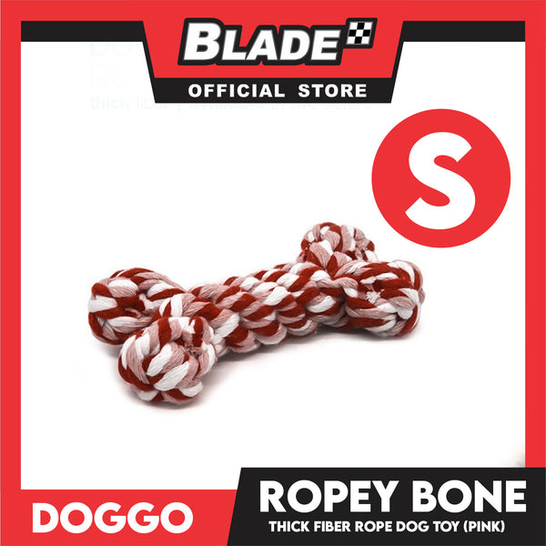 Doggo Ropey Bone Pink Color (Small) Thick Fiber Braided Bone Dog Toy