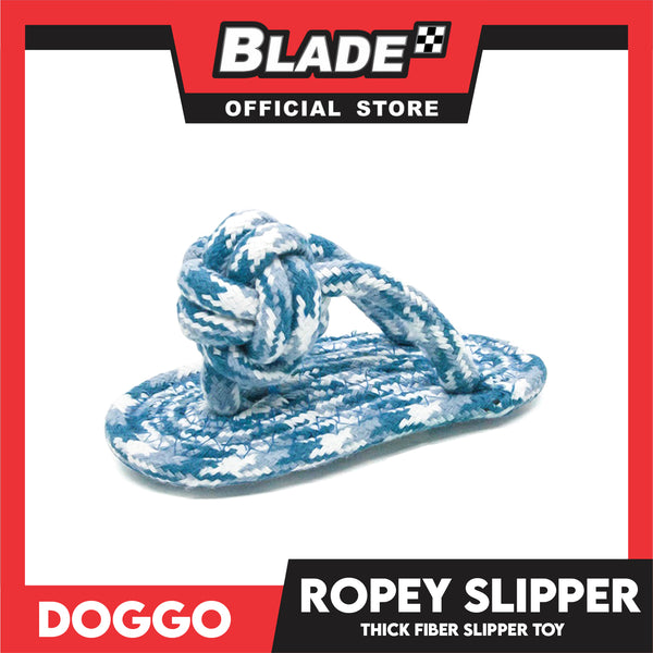Doggo Ropey Slipper (Blue) Thick Fiber Slipper Dog Toy