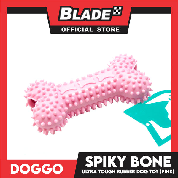 Doggo Spiky Bone (Pink) Ultra Tough Rubber Dog Toy