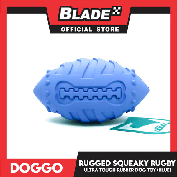 Doggo Rugged Squeaky Rugby (Blue) Dog Toy Pet Toy