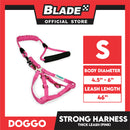 Doggo Strong Harness Thick Leash Soft Handle Steel Connector Small (Pink) Safe Harness for Your Dog