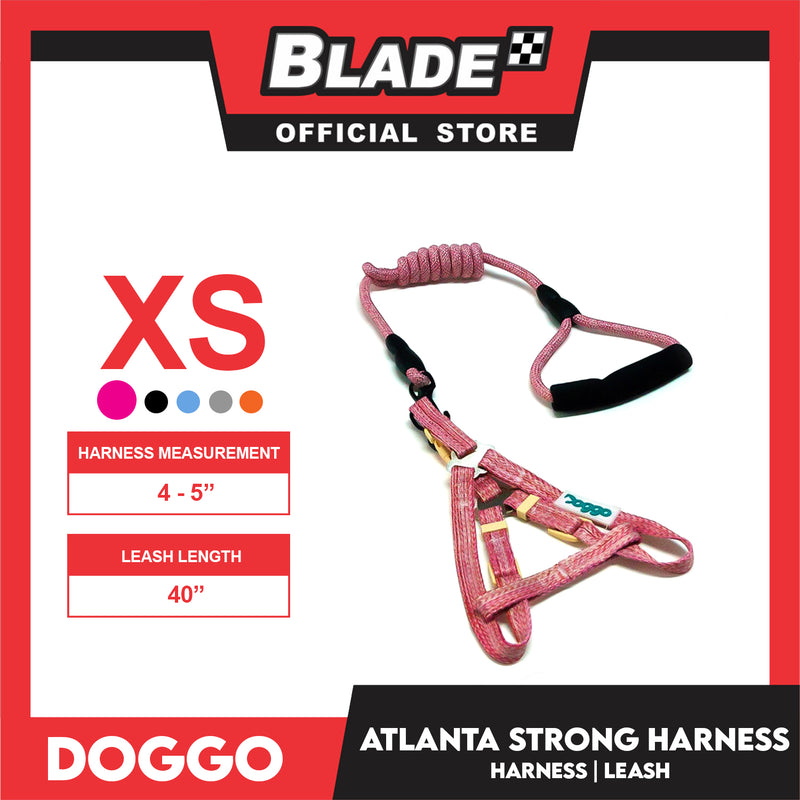 Doggo Atlanta Strong Harness and Leash Set Extra Small Size (Pink)