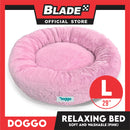 Doggo Relaxing Bed Pink (Large) Round Fur Bed Machine Washable