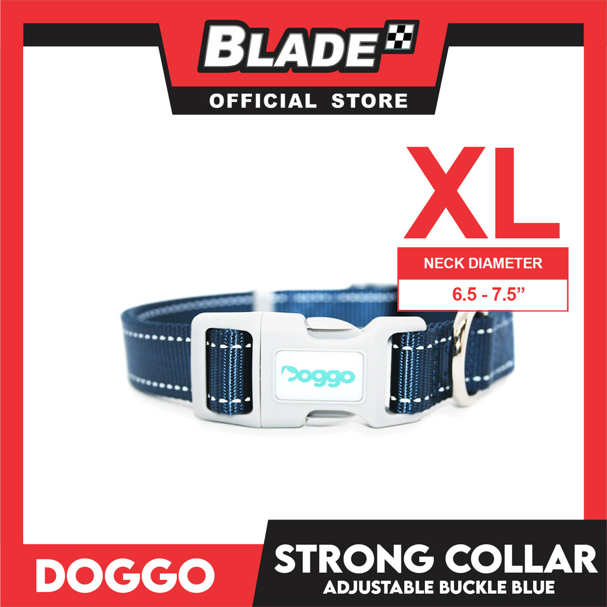 Doggo Strong Collar Extra Large Size (Blue) Soft And Durable Collar for Your Dog