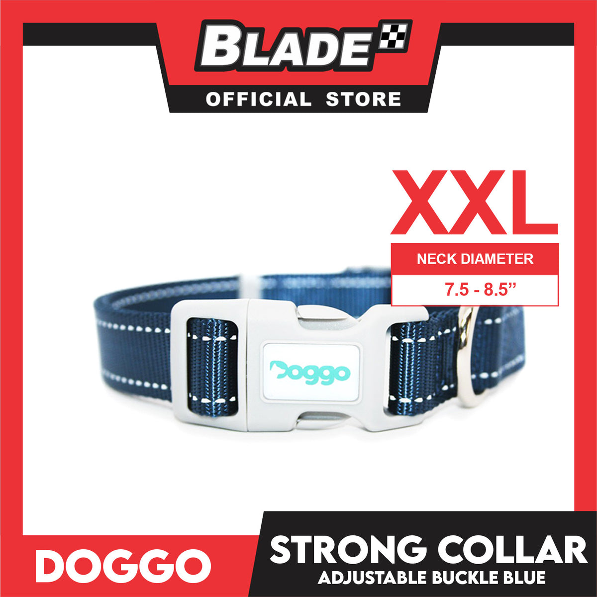 Doggo Strong Collar XXL Size (Blue) Soft And Durable Collar for Your Dog