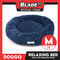 Doggo Relaxing Bed Navy Blue (Medium) Round Fur Bed Machine Washable