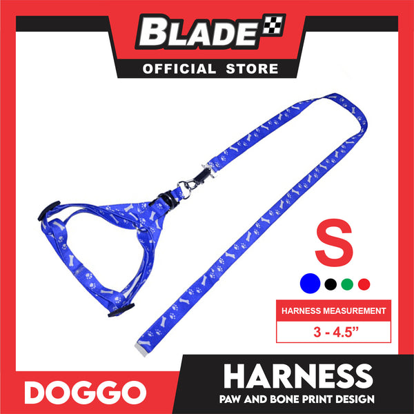 Doggo Harness Leash With Design Small Size (Blue) Harness Leash for Your Puppy