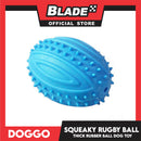 Doggo Dog Toy Squeaky Rugby Ball Thick Rubber (Blue)