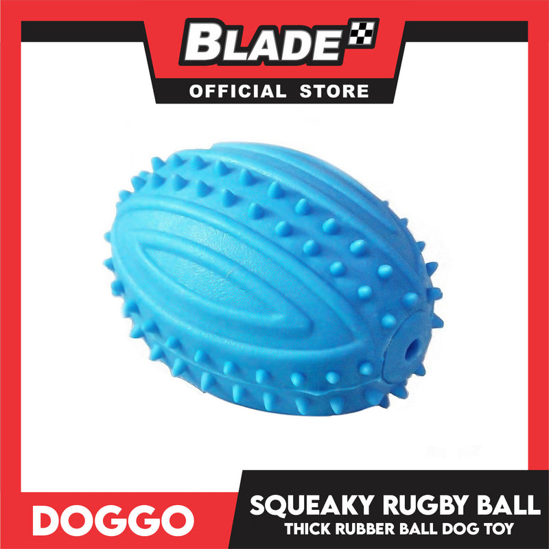 Doggo Dog Toy Squeaky Rugby Ball Thick Rubber (Blue) blade.ph