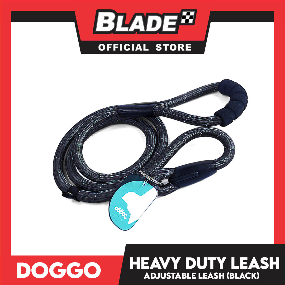 Doggo Heavy Duty Leash (Black) 58 ' ' Durable And Strong Leash for Your Dog
