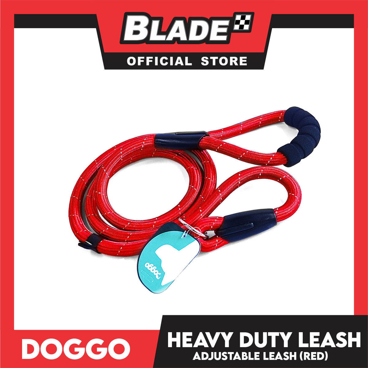 Doggo Heavy Duty Leash (Red) 58' ' Durable And Strong Leash for Your Dog
