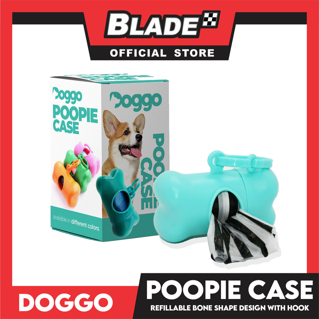 Doggo Poopie Case With Portable Hook (Mint Green) Pet Poo Plastic Stor ...