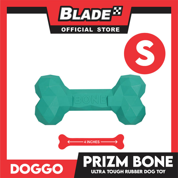 Doggo Prizm Bone Teal Color 4.5'' (Small Size) Ultra Tough Rubber Dog Toy
