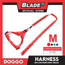 Doggo Harness Leash With Design Medium Size (Red) Harness Leash for Your Puppy