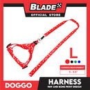 Doggo Harness Leash With Design Large Size (Red) Harness Leash for Your Puppy