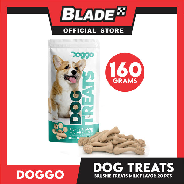 Doggo Dog Brushie Treats 160 grams, 20 pcs. (Milk Flavor) Brushie Treats for Your Dog