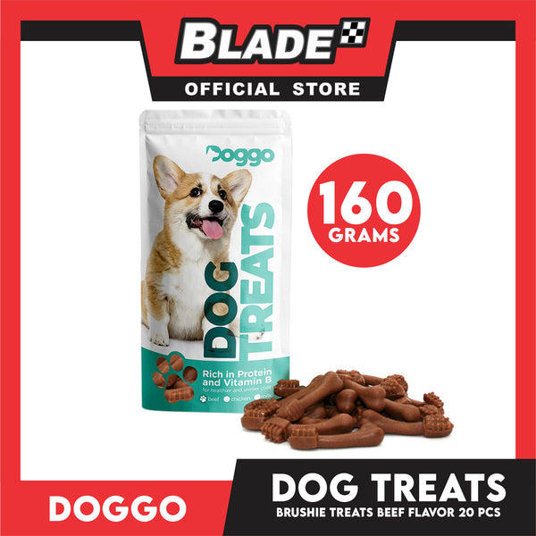 Doggo Dog Brushie Treats 160 grams, 20 pcs. (Beef Flavor) Brushie Treats for Your Dog