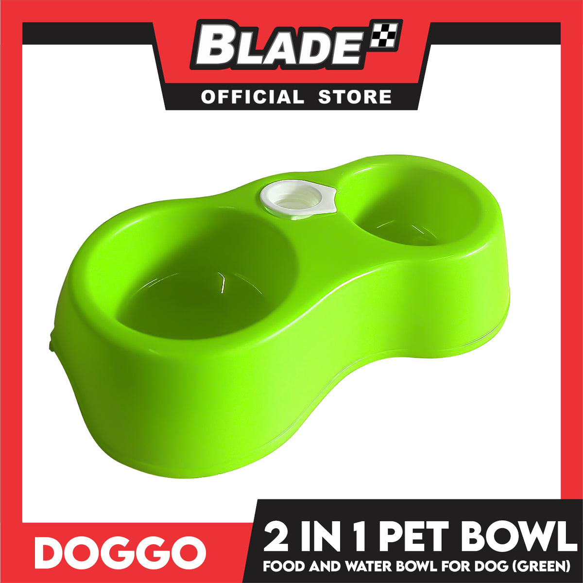 Doggo 2 in 1 Pet Bowl Food and Drinking Bowl (Green)