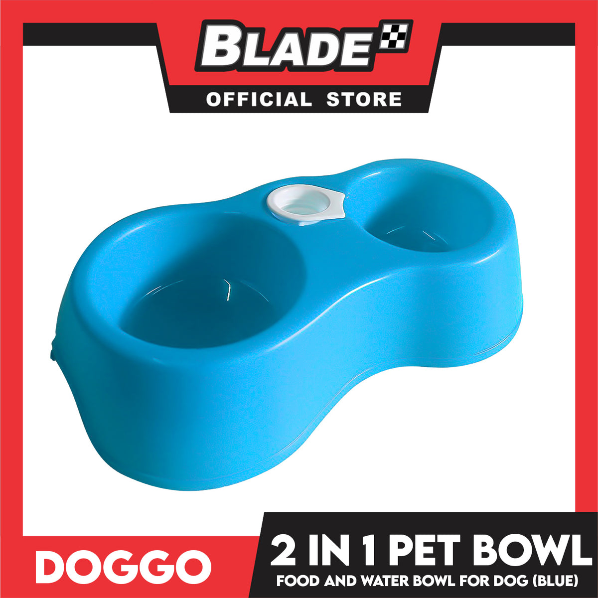 Doggo 2 in 1 Pet Bowl Food and Drinking Bowl (Blue)