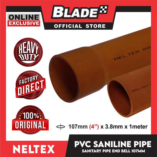 Neltex PVC Saniline Sanitary Pipe Bell End 107mm(4'') x 1meter