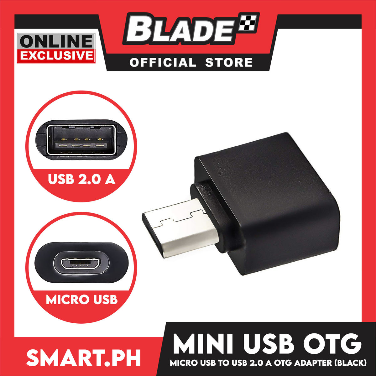OTG Adapter Micro USB to USB 2.0 (Black)