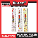 Gifts Ruler Plastic Transparent With Printed Designs 3011 (Assorted Colors)