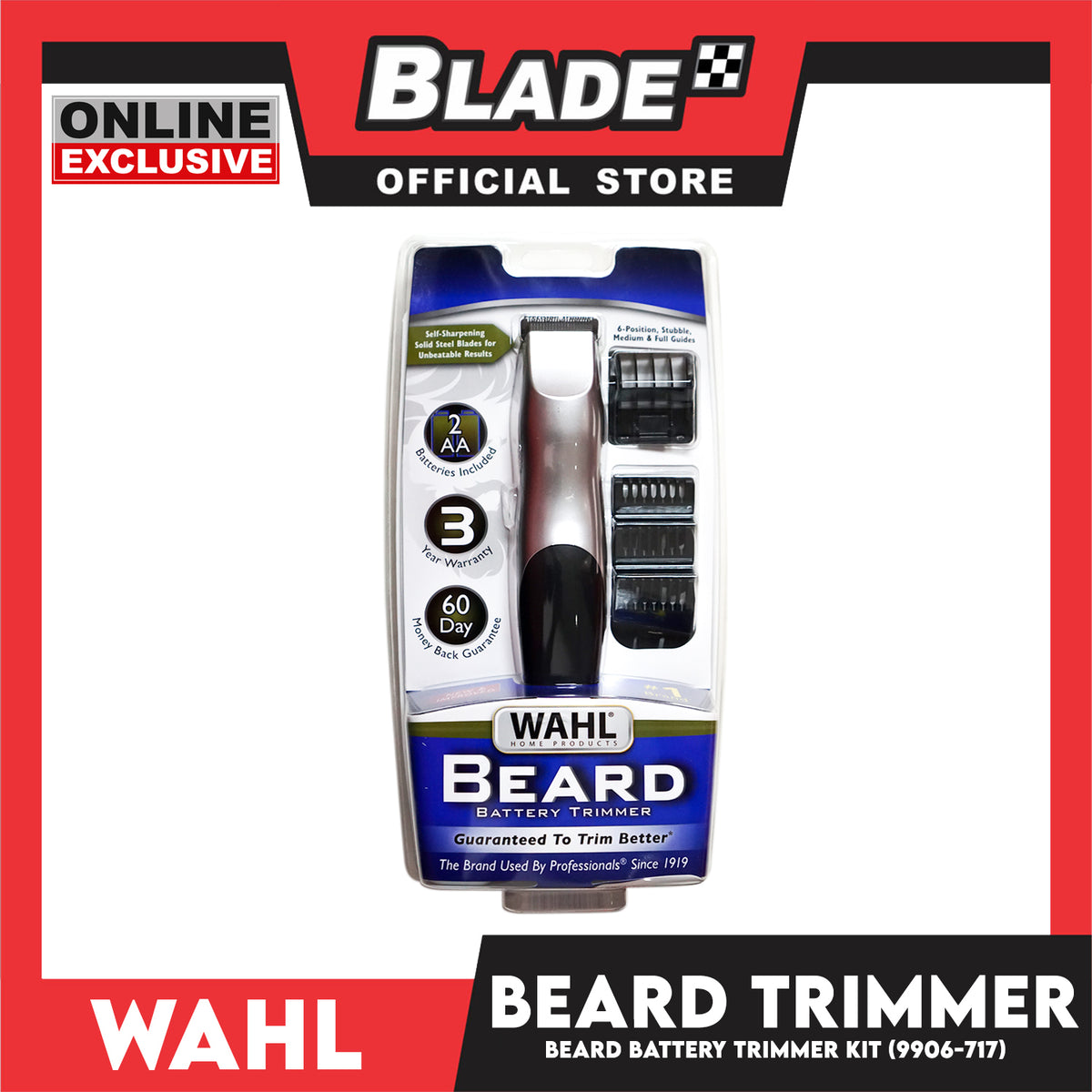Wahl Groomsman Battery Operated Beard Trimming Kit for Beard and Mustache Trimming and Light Detailing and Body Grooming (Model 9906-717)