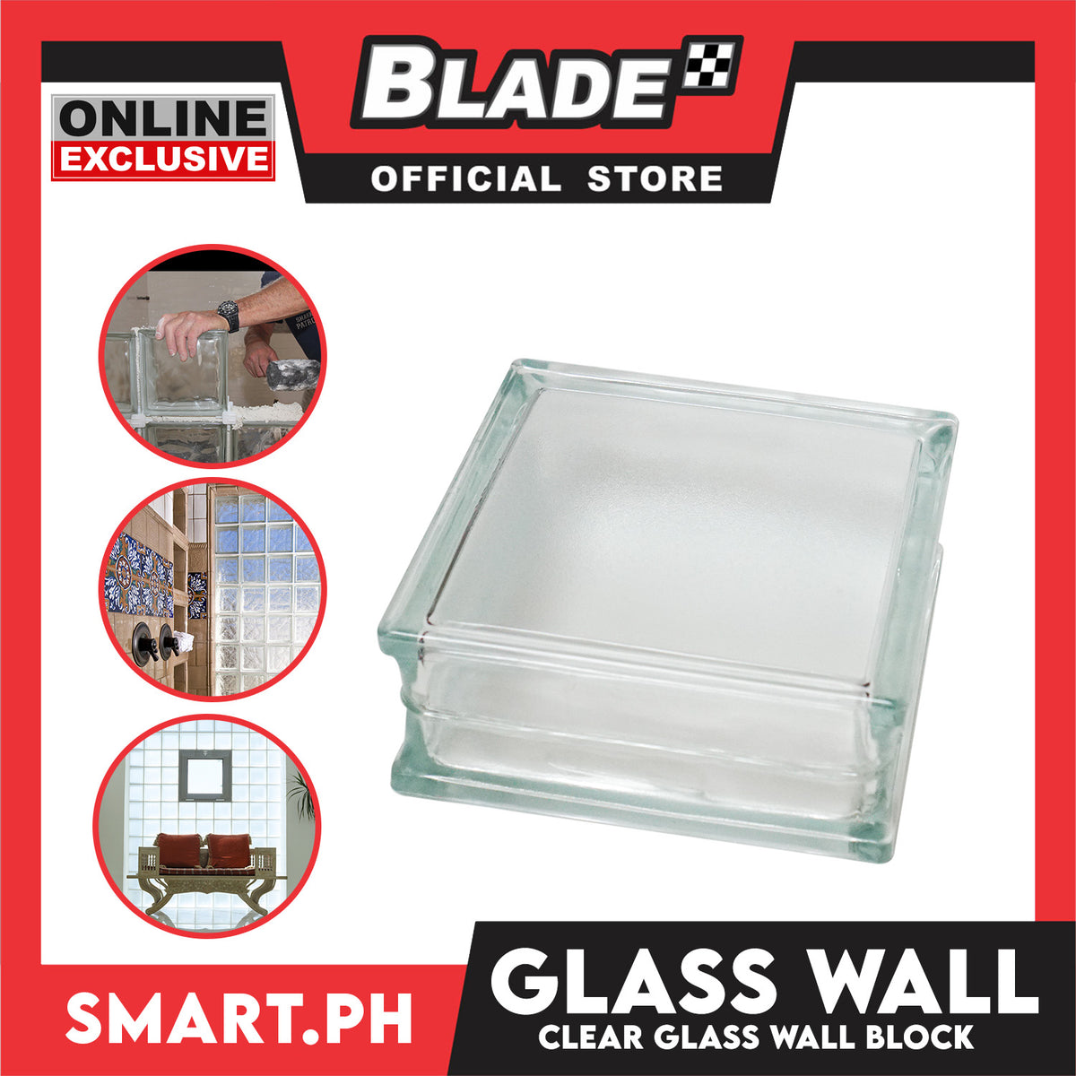 Glass Wall Block Partition Clear Wall Glass 19 x 19 x 8cm Perfect Partition for Hallway Bathroom Partition Living Room