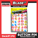 Gifts Fashion Button Pin, Badge Pin 4.3cm (Assorted Princess Designs And Colors)