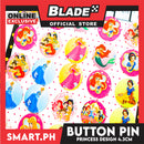 Gifts Fashion Button Pin, Badge Pin 4.3cm (Assorted Princess Designs And Colors)