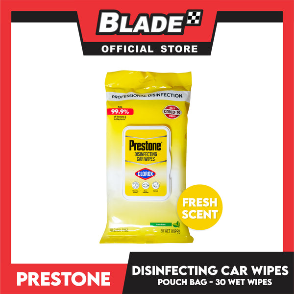 Prestone Disinfecting Car Wipes Flow Pack 30pcs (Fresh Scent)