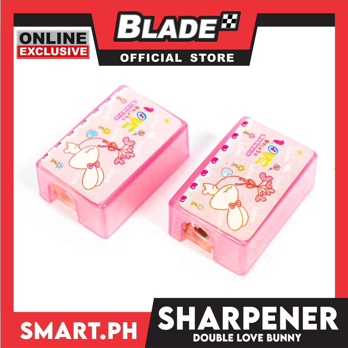 Gifts Sharpener Pencil, Double Love Bunny (Assorted Designs and Colors)