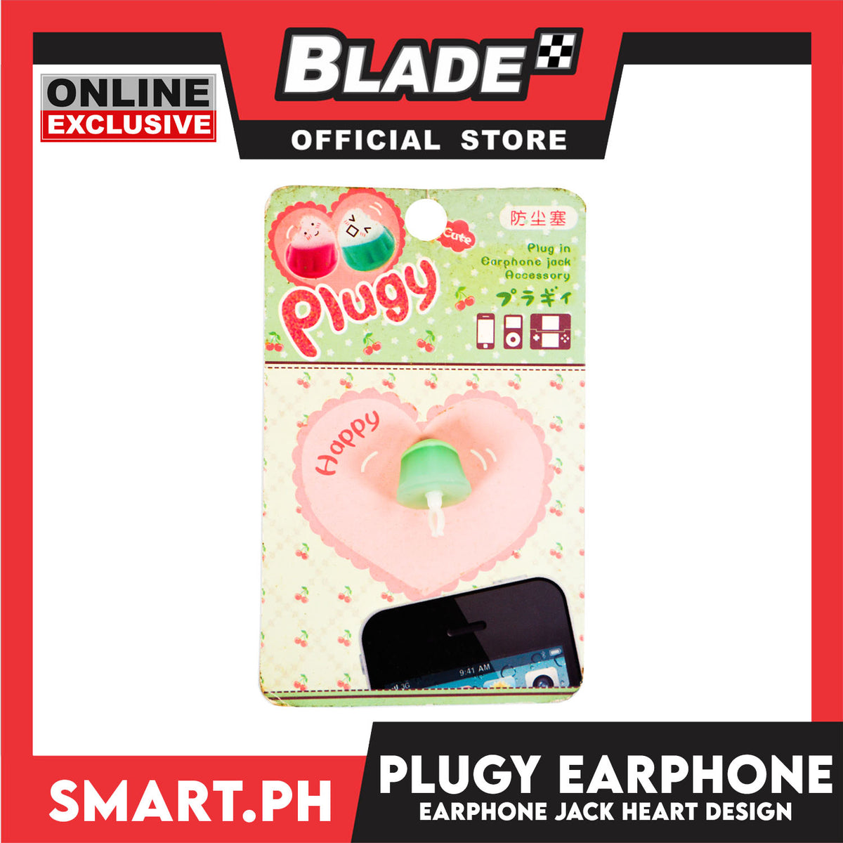 Gifts Plugy Earphone Jack, Heart Shape (Assorted Designs and Colors)