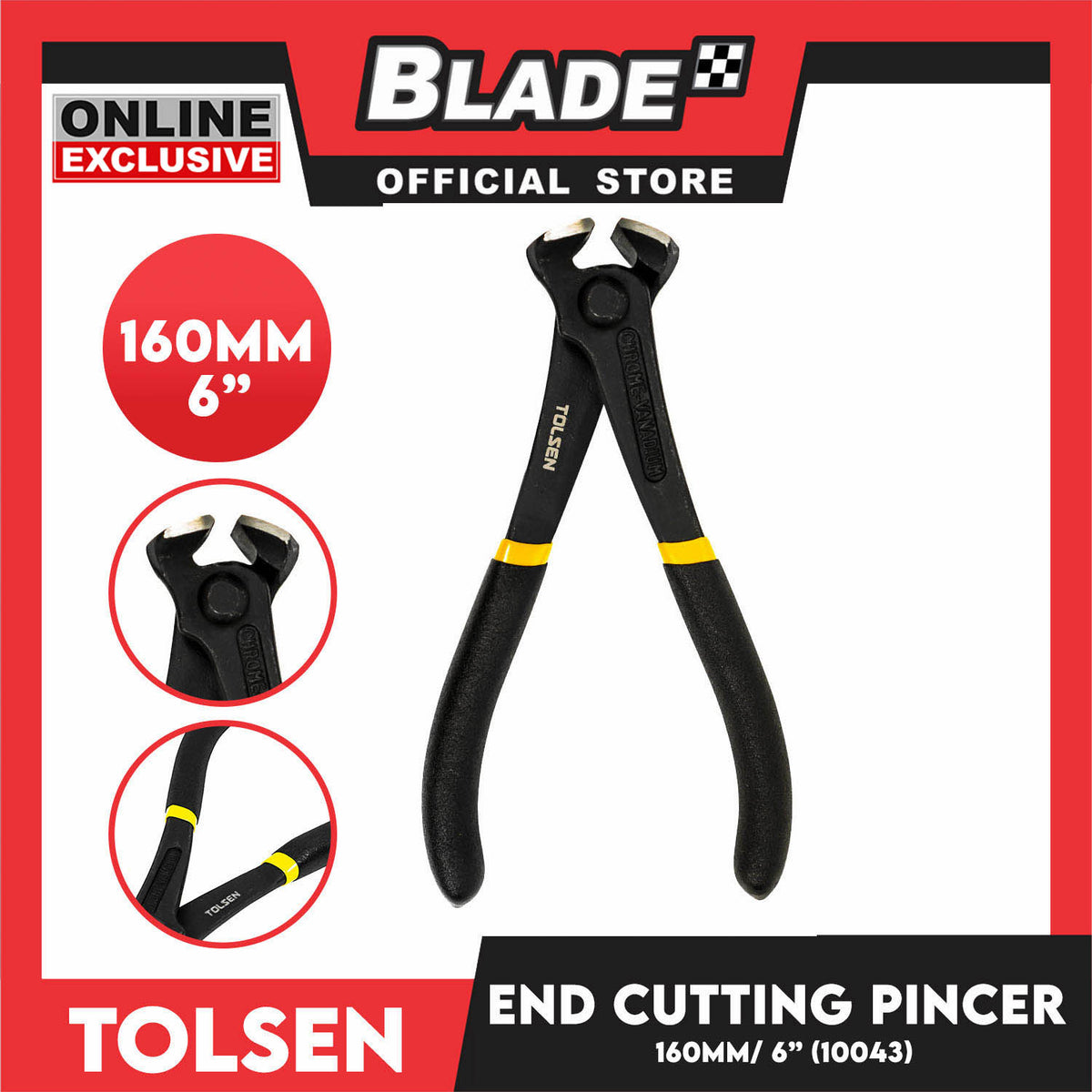 Tolsen End Cutting Pincer 160mm 6 (Industrial) 10043