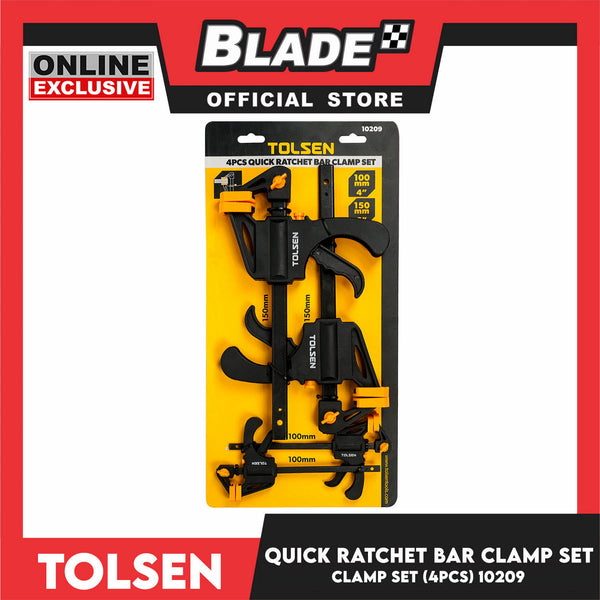 Tolsen 4pcs Quick Ratchet Bar Clamp Set 10209