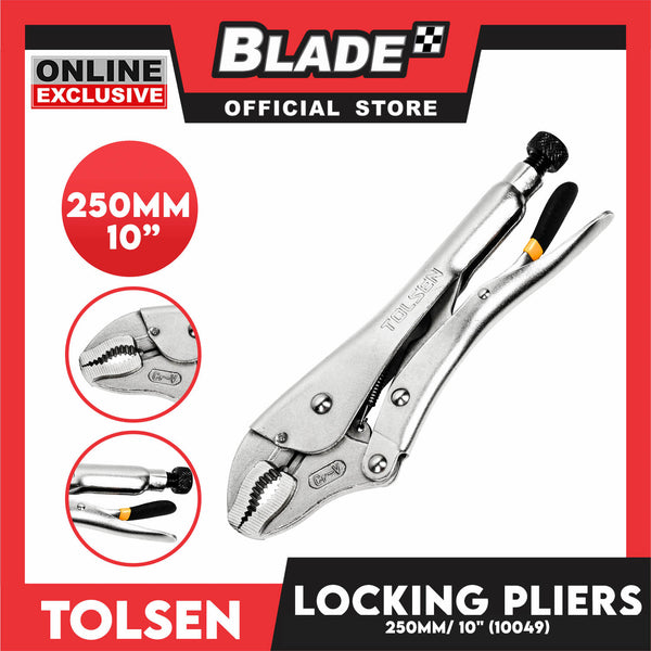 Tolsen 250mm 10'' Curved Jaw Locking Pliers with Cutter 10049