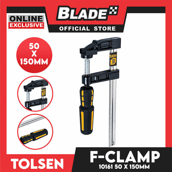 Tolsen F-Clamp with Rubber Grip and Pad Protector 50x150mm (Industrial) 10161