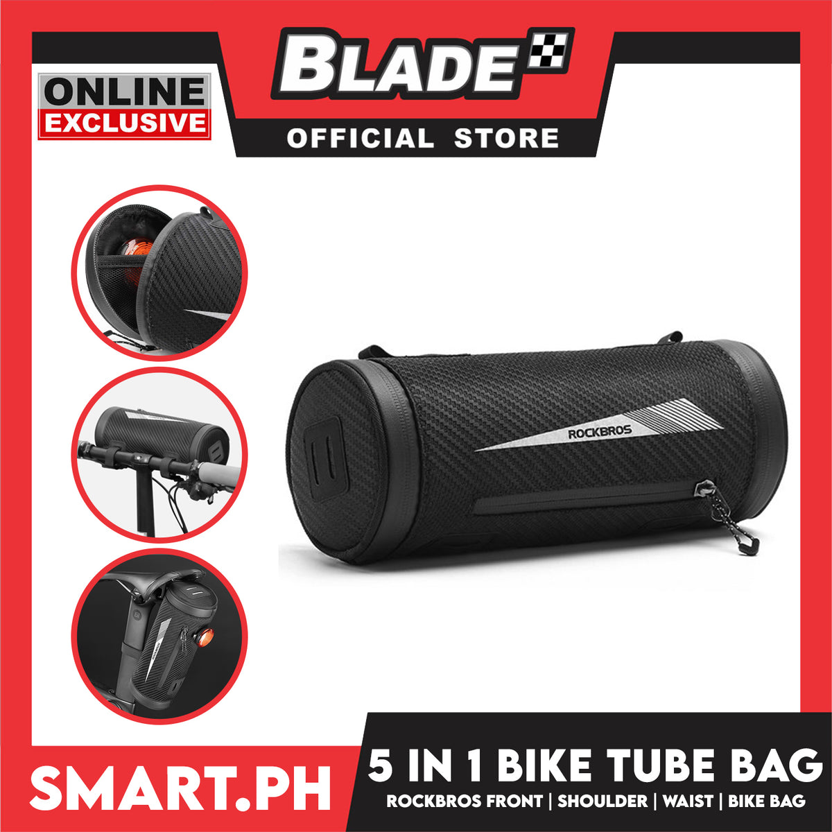 5 in 1 Bicycle Bike Bag for Large Capacity Storage Bike Accessories, Waterproof Front Frame Tube Saddle Bag for MTB Road Bike